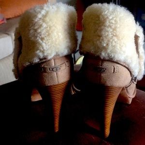 UGG fleece lined 5 inch heel booties. Never worn